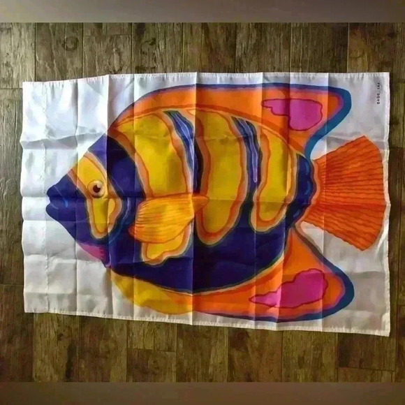 VTG AGC Inc Colorful Fish Orange Purple Tropical Fish Garden Flag 28.5x41 - Picture 2 of 4